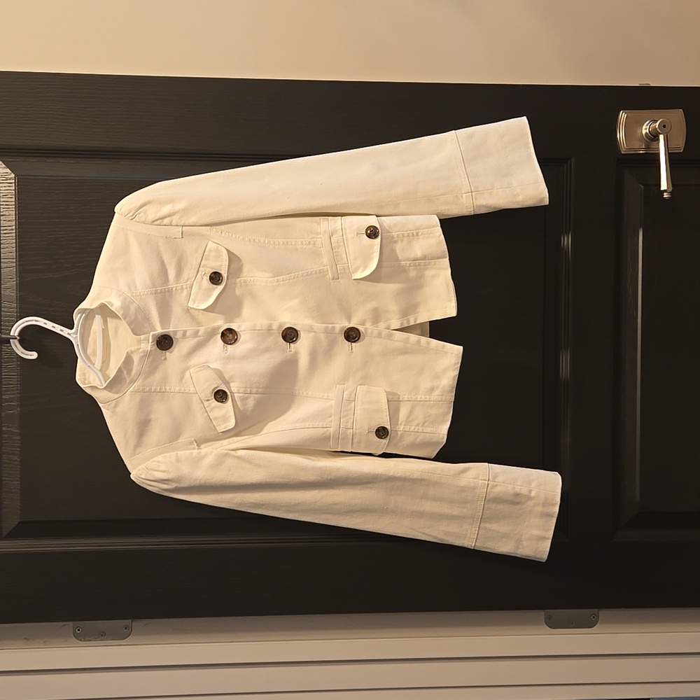 White Blazer with Flared Sleeves